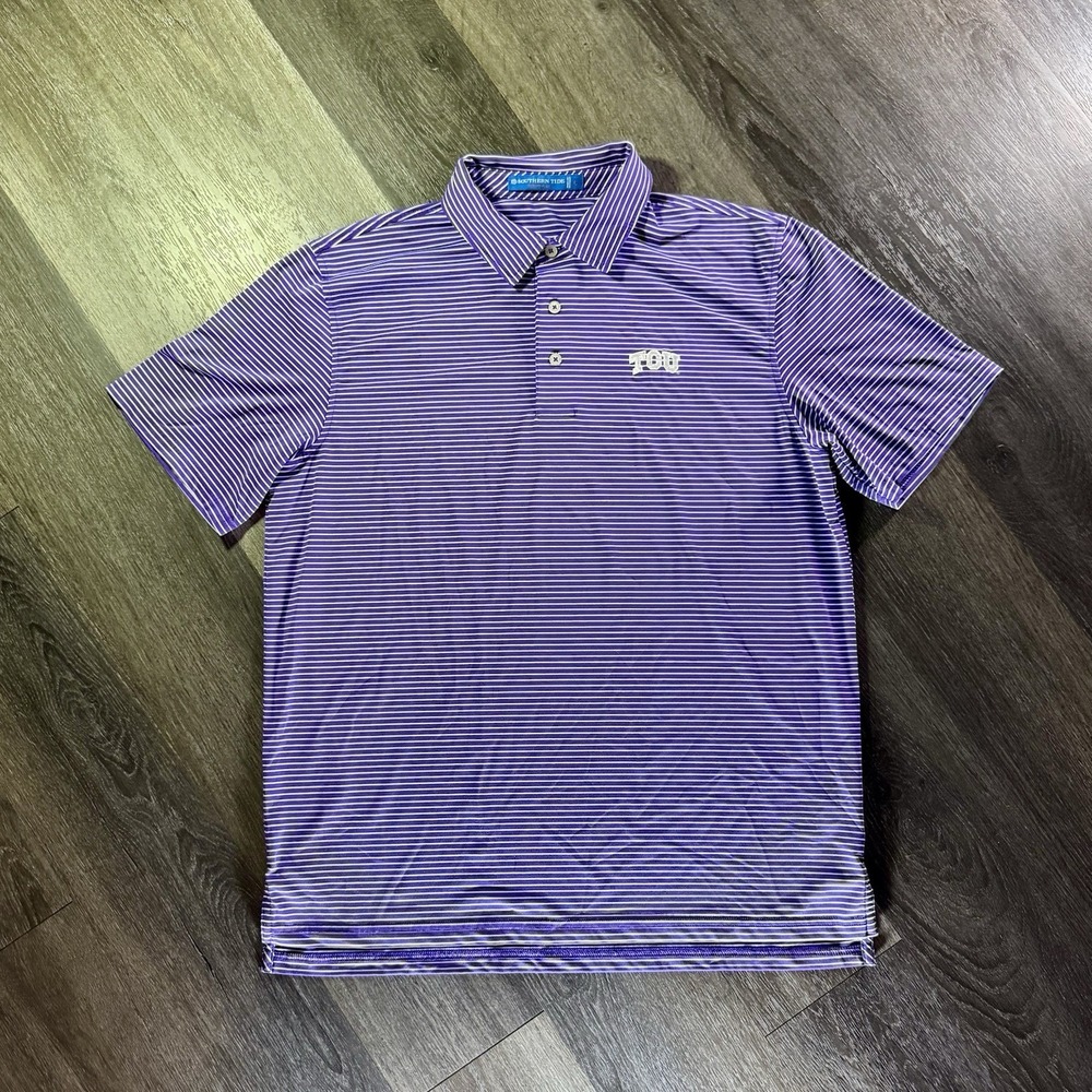 Southern Tide TCU Golf Polo L Texas Christian Univ Performance Stripe College